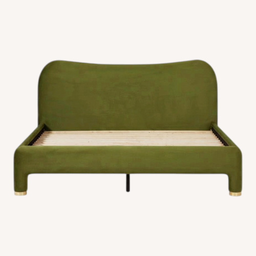 Used Walker Edison Modern Curved Upholstered Bed for sale on AptDeco