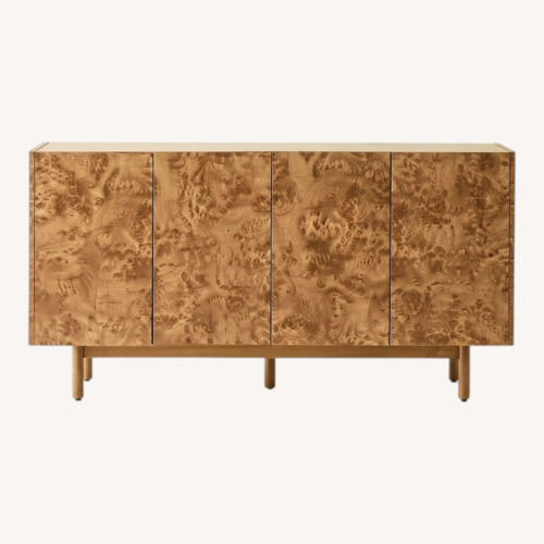 Used Boxed Crosley Levi Burl Tone Sideboard Storage for sale on AptDeco