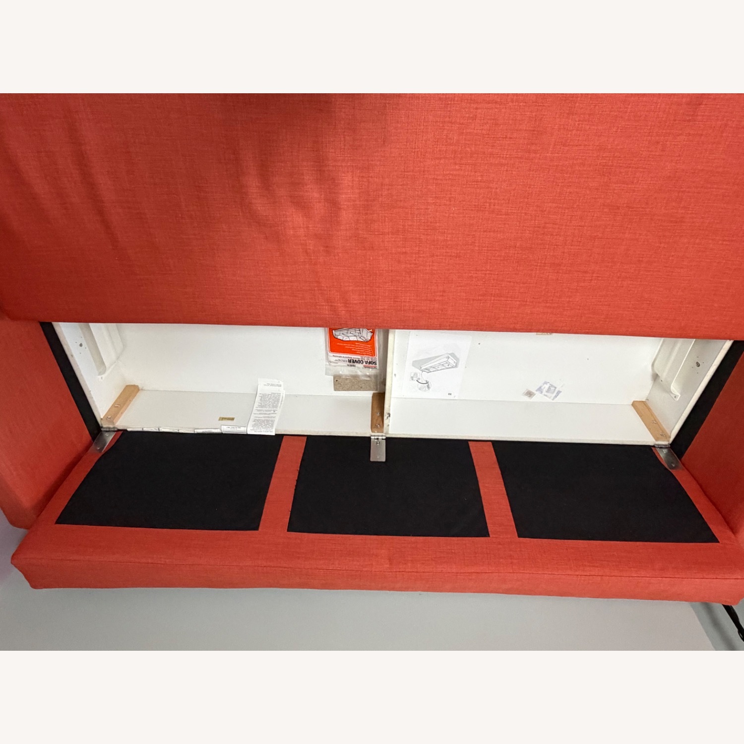 IKEA FRIHETEN Orange Fabric Sleeper Sofa - image-4