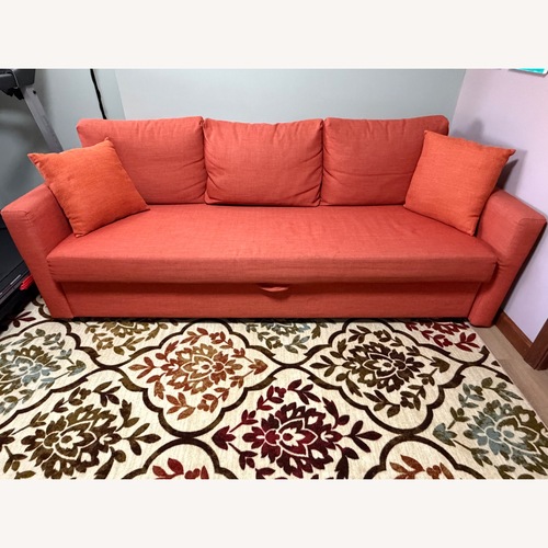 Used IKEA FRIHETEN Orange Fabric Sleeper Sofa for sale on AptDeco