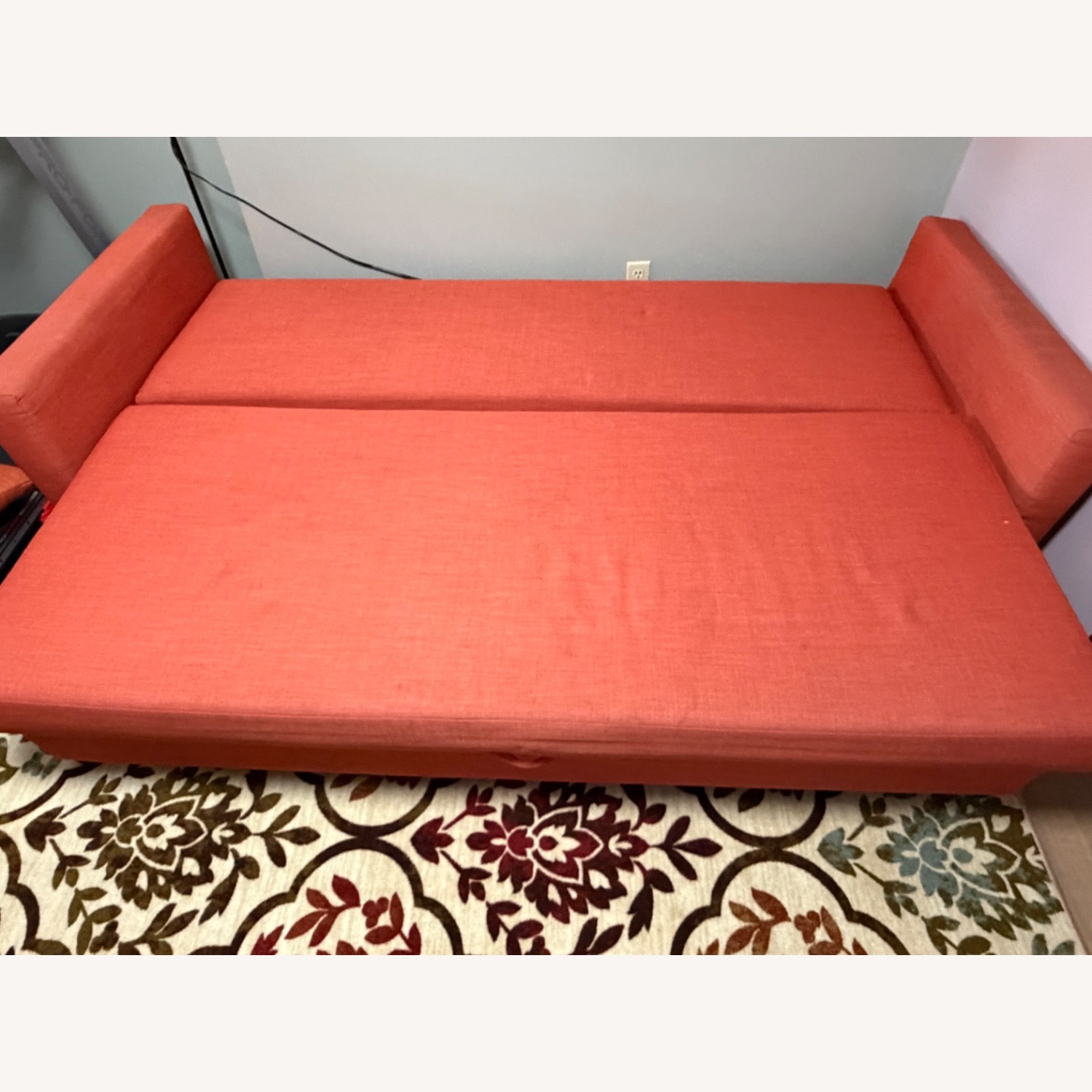 IKEA FRIHETEN Orange Fabric Sleeper Sofa - image-3