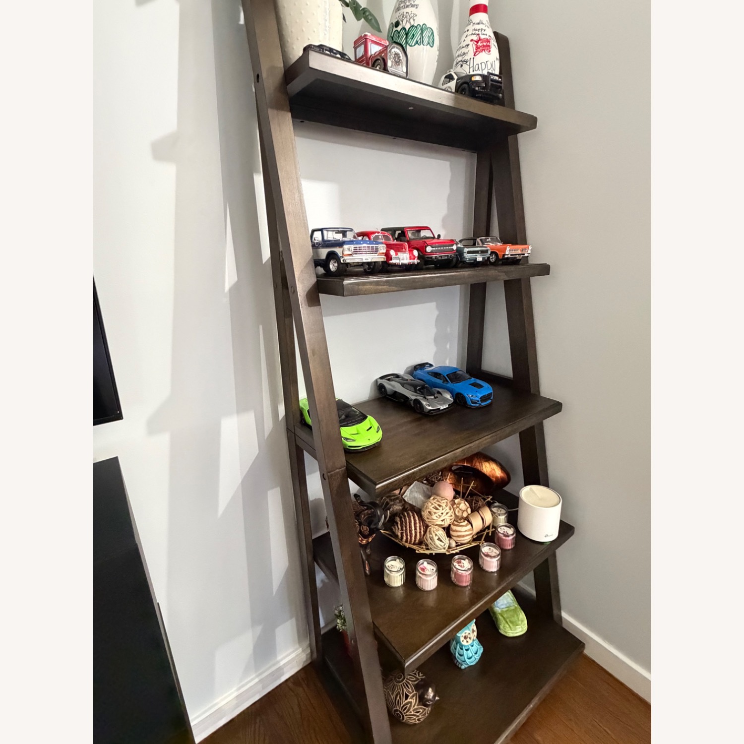 Bayside Furnishings Dark Brown Wood Bookcase - image-2