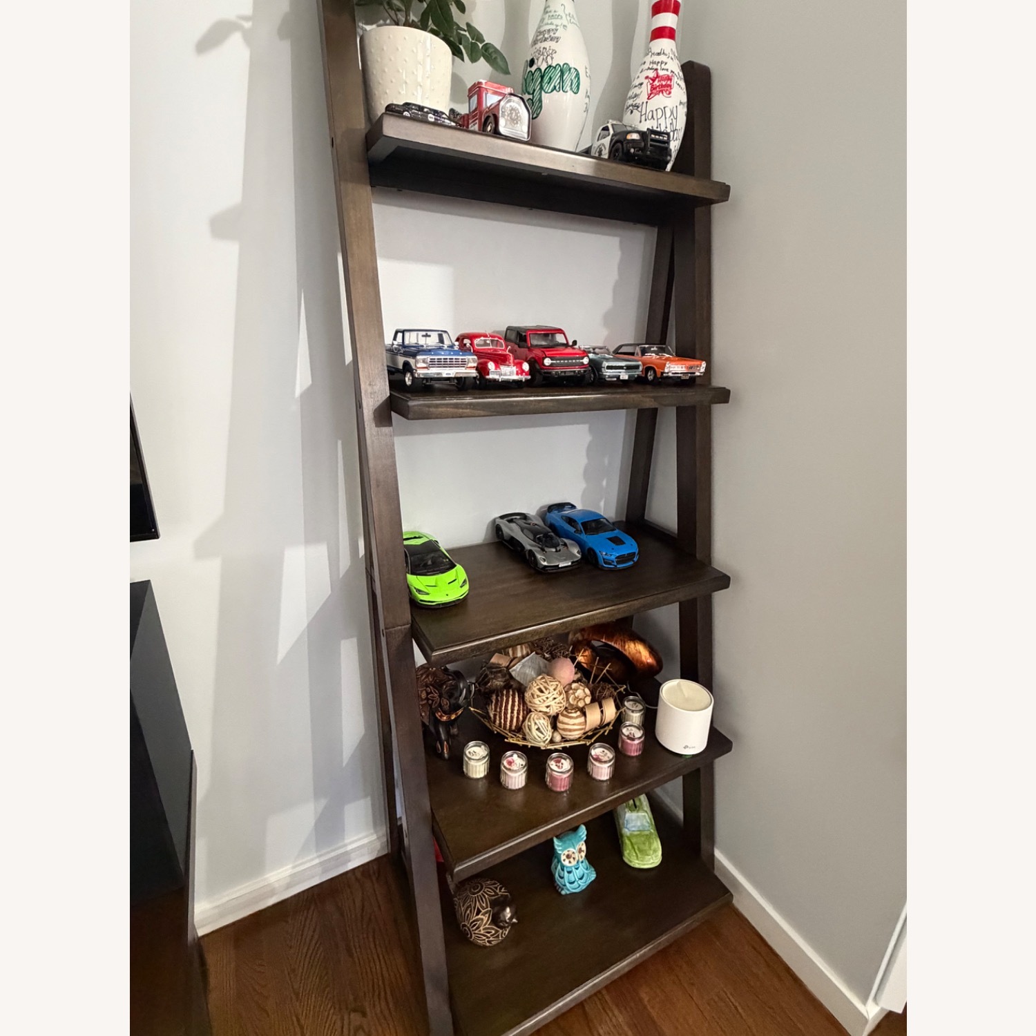 Bayside Furnishings Dark Brown Wood Bookcase - image-1