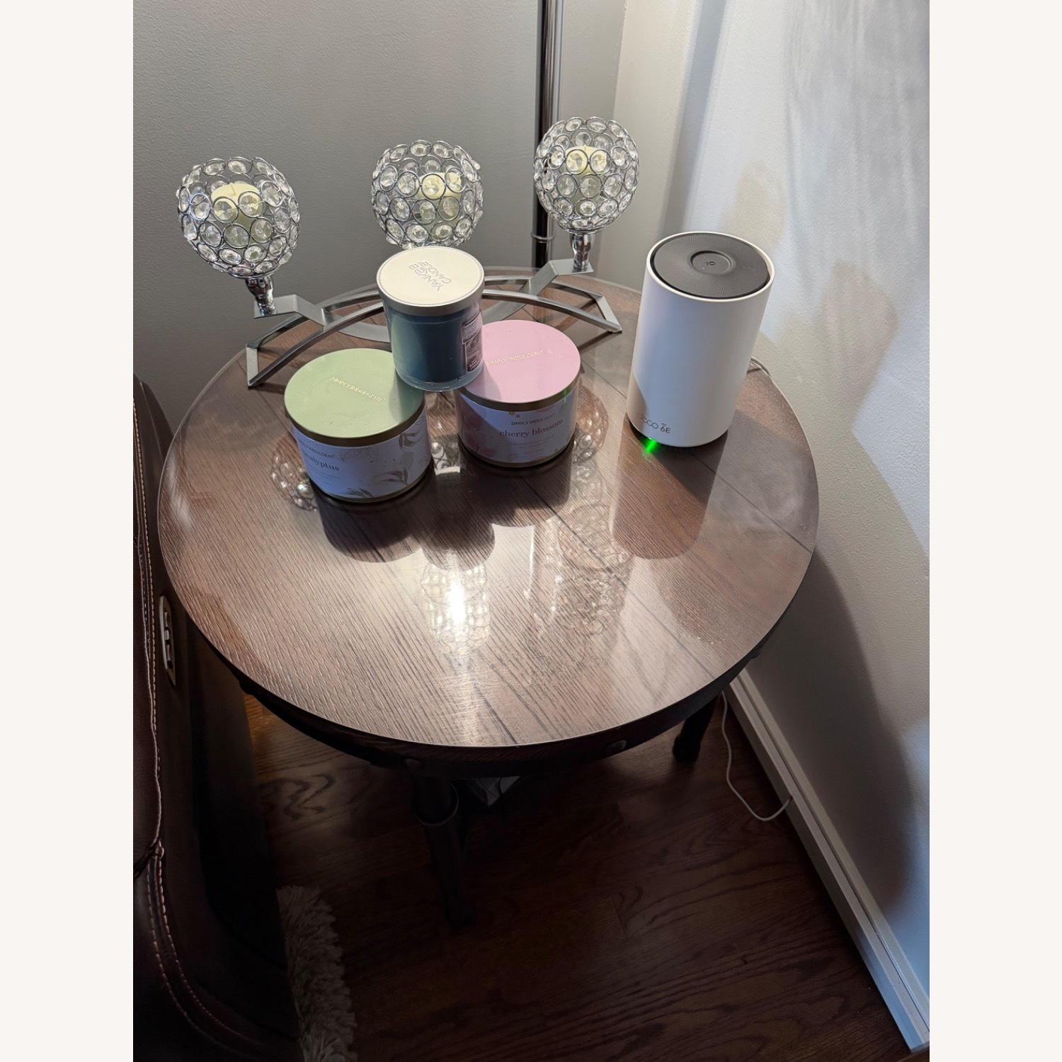 Pair of Round Wooden Accent Tables – Set of 2 - image-3