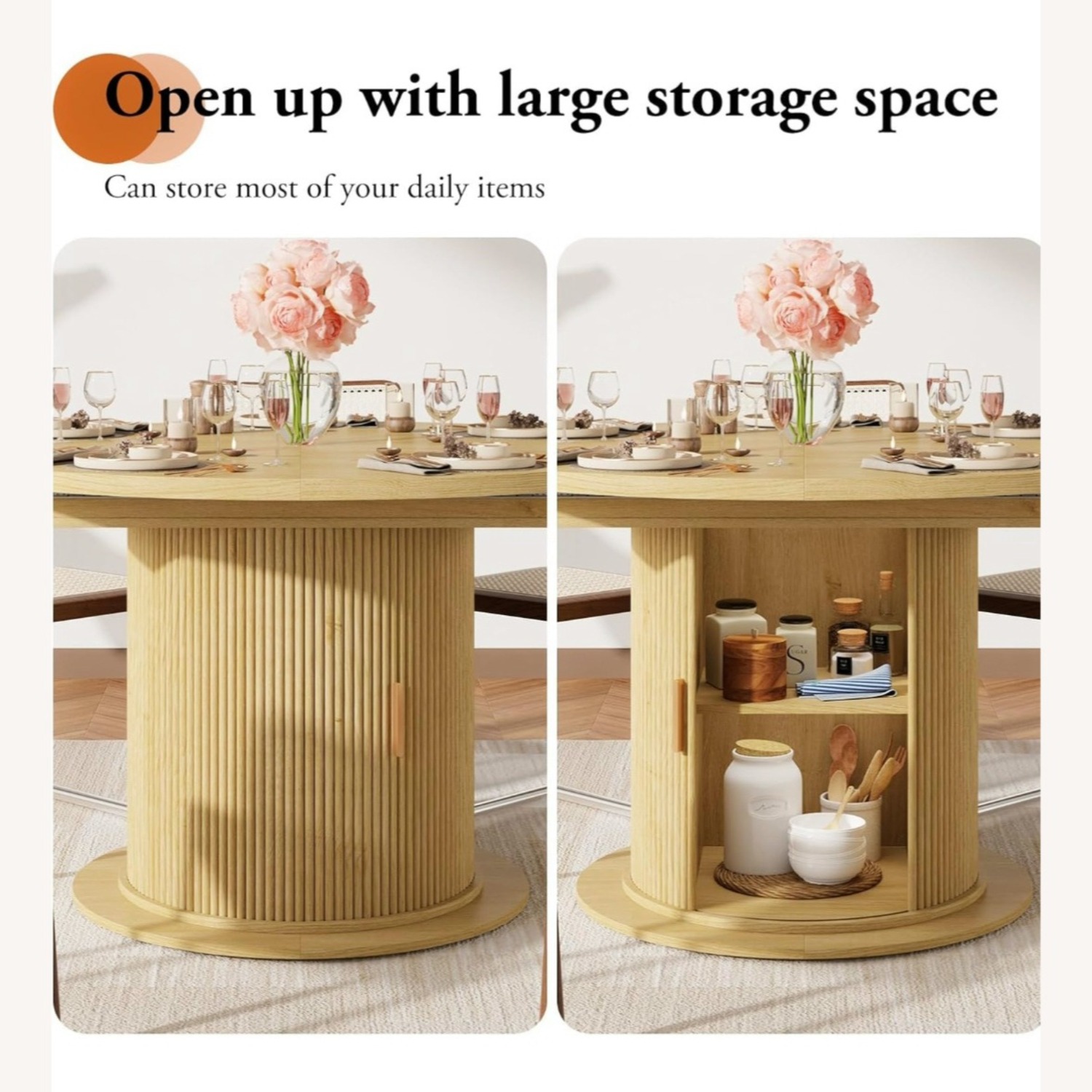 Natural Wood Dining Table and Chairs - image-4