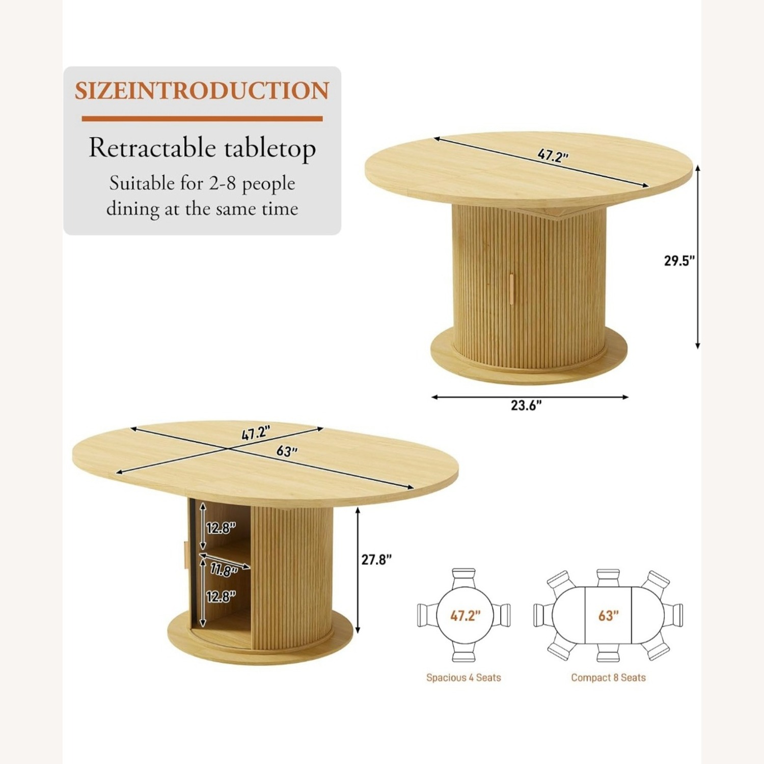 Natural Wood Dining Table and Chairs - image-3