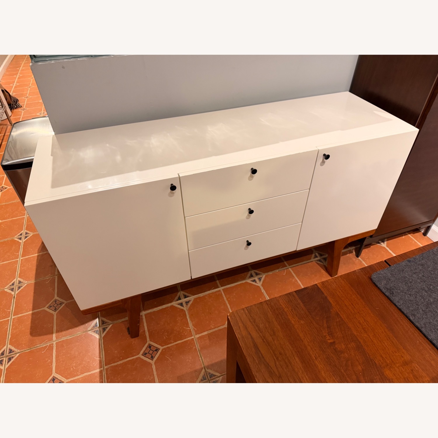 West Elm White Wood Sideboard - image-1