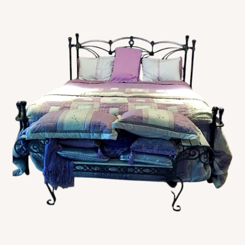 Used Silver Metal King Bed for sale on AptDeco