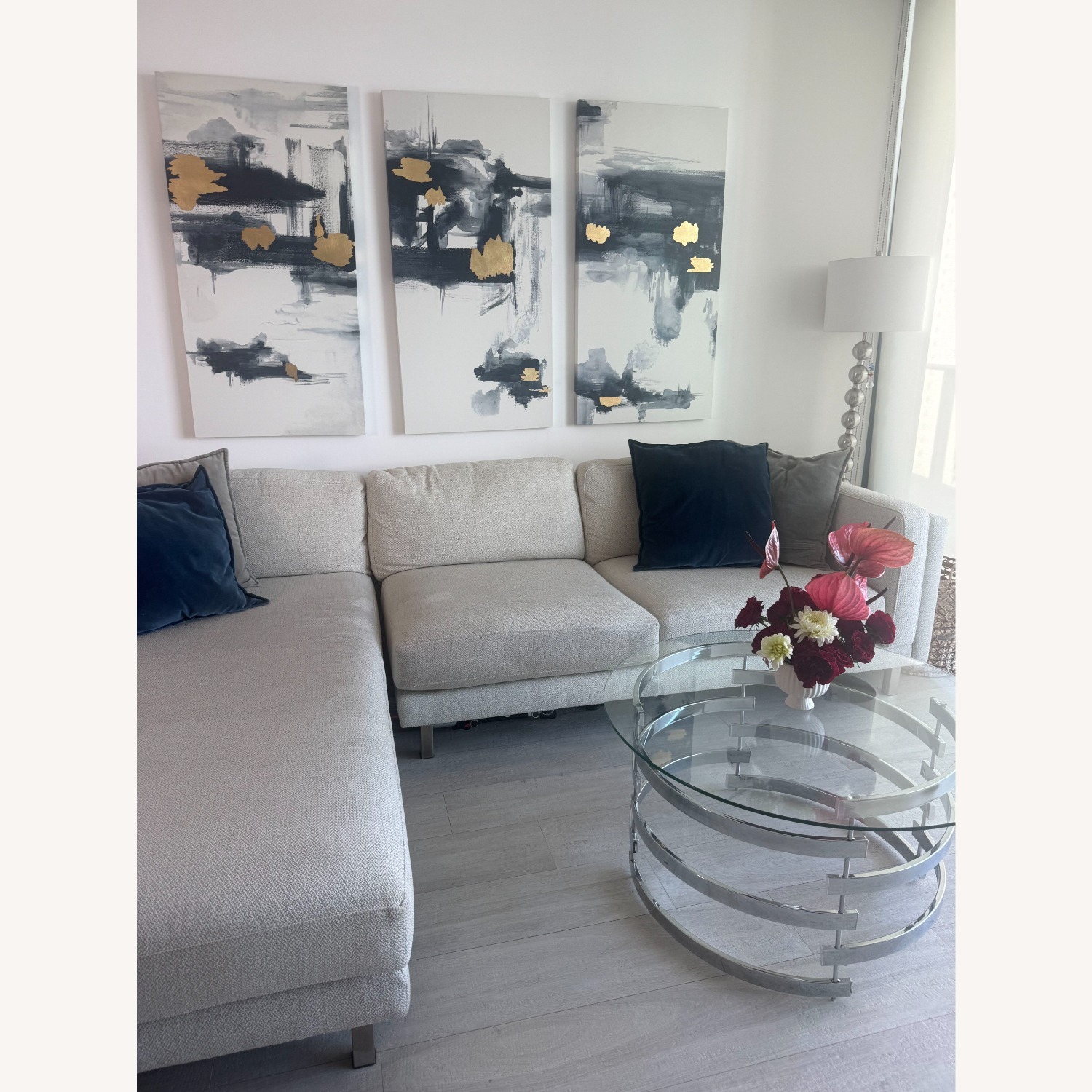 Room & Board Light Gray Fabric 2 Piece Sectional - image-3