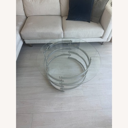 Used Wayfair Transparent Glass Coffee Table for sale on AptDeco