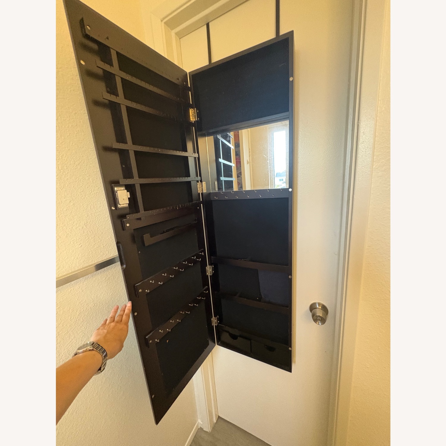 Black Wood Wall Mirror - image-2