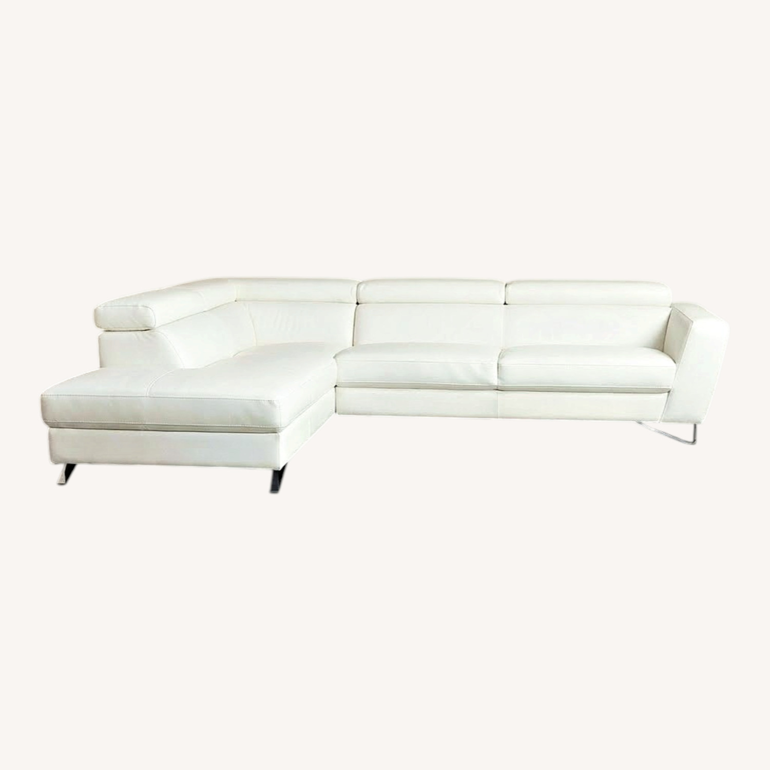 Nicoletti Calia Italian White Leather Sectional - image-0