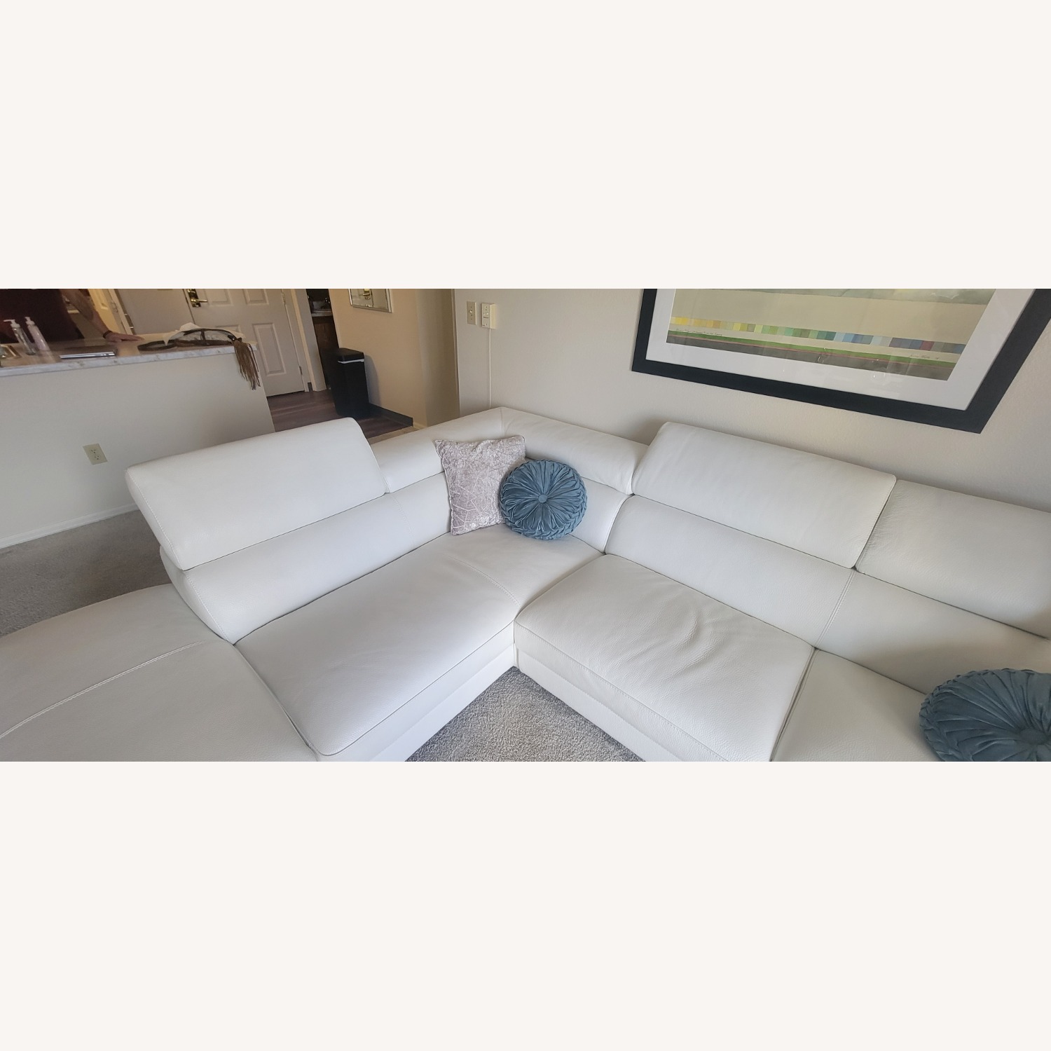 Nicoletti Calia Italian White Leather Sectional - image-7