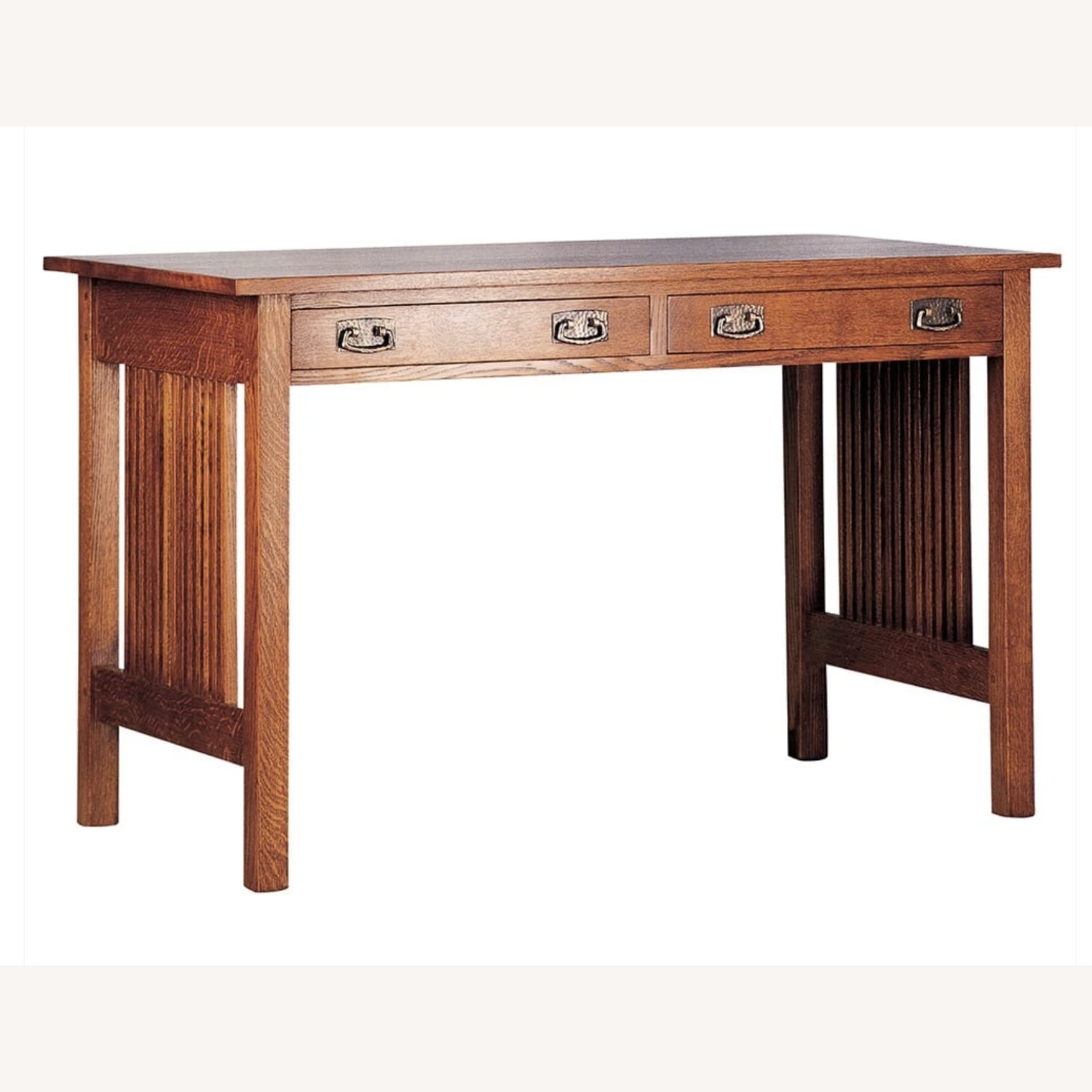 Stickley Brothers Spindle Oak 2 Drawer Library Desk - image-8