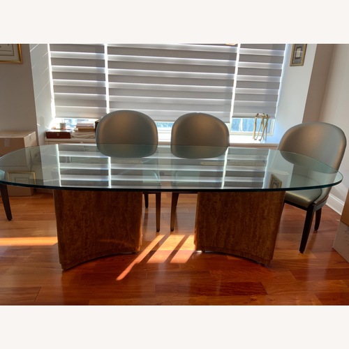 Used Transparent Glass Dining Table for sale on AptDeco