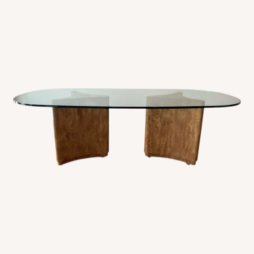 Used Transparent Glass Dining Table for sale on AptDeco