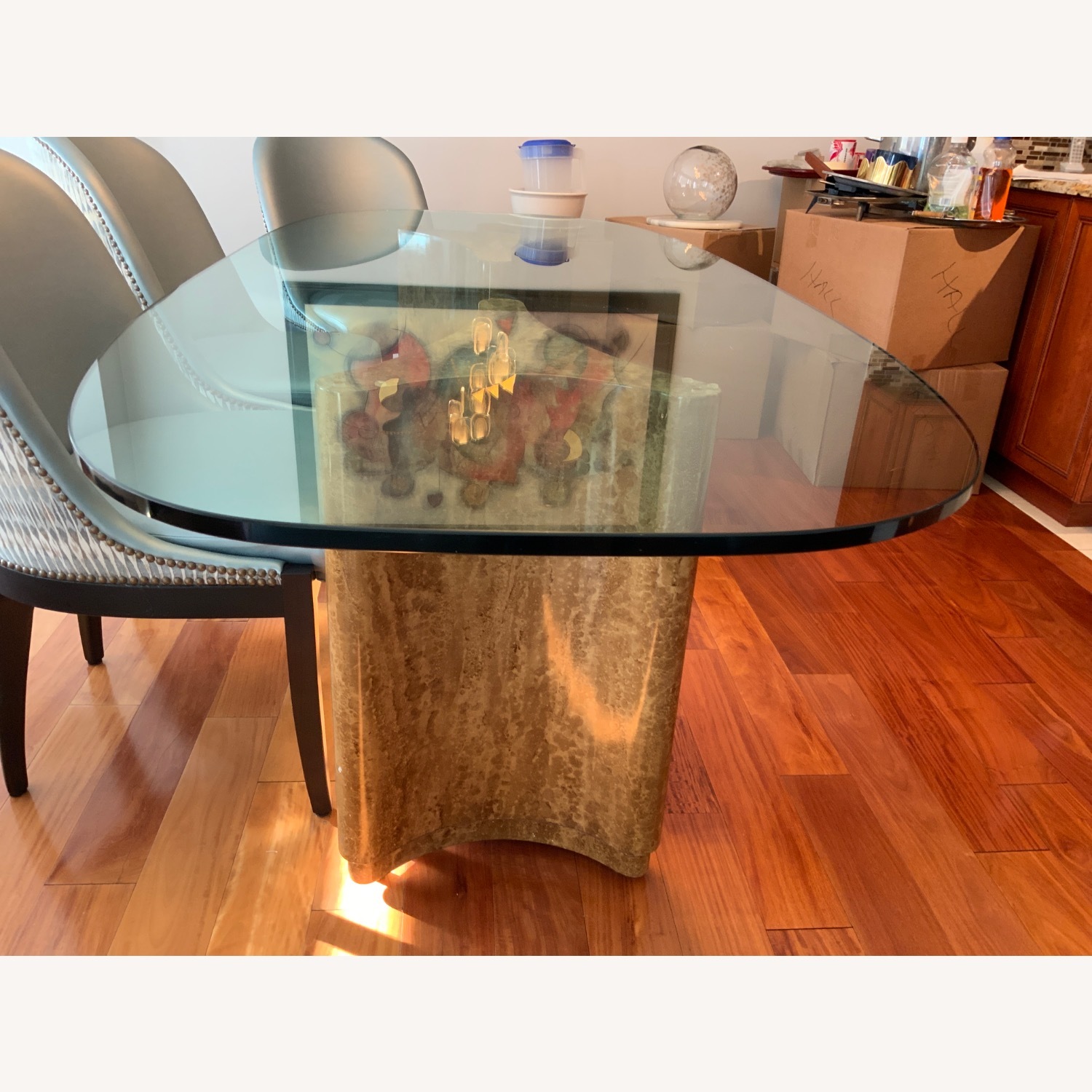 Transparent Glass Dining Table - image-3
