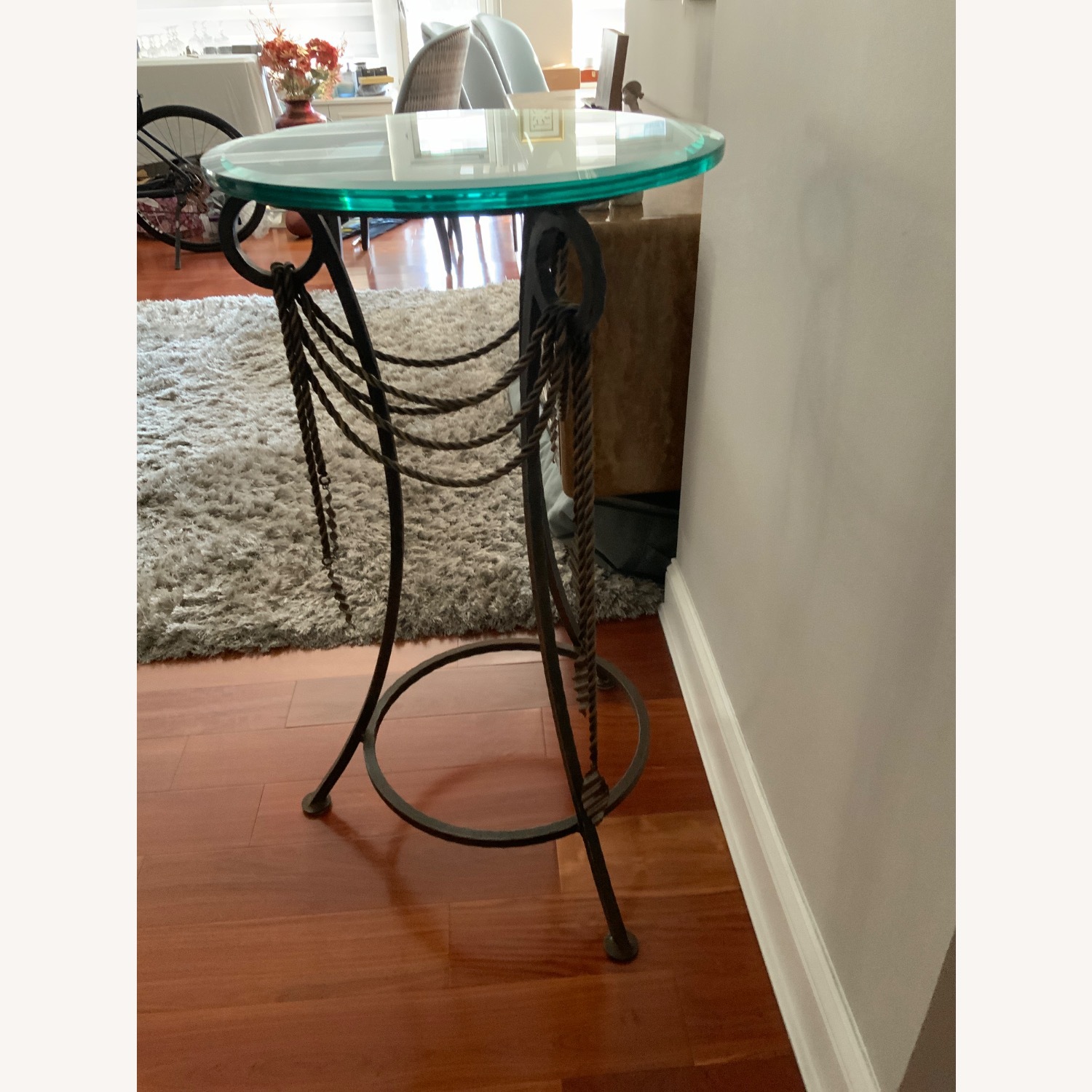 Transparent Glass/Metal Side Table - image-2