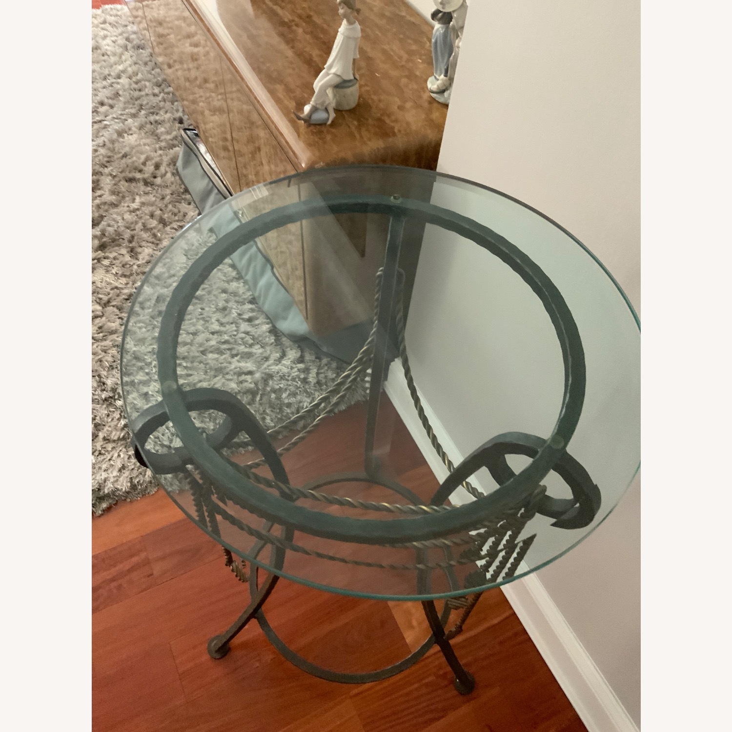 Transparent Glass/Metal Side Table - image-3