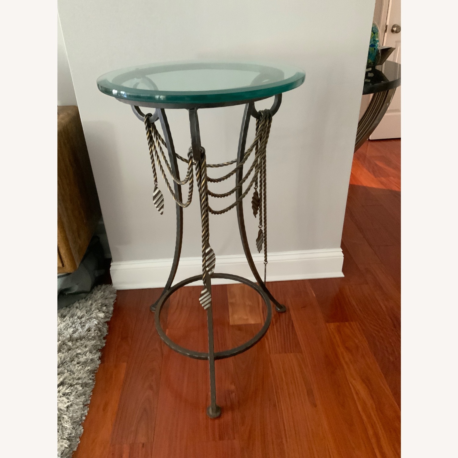 Transparent Glass/Metal Side Table - image-1