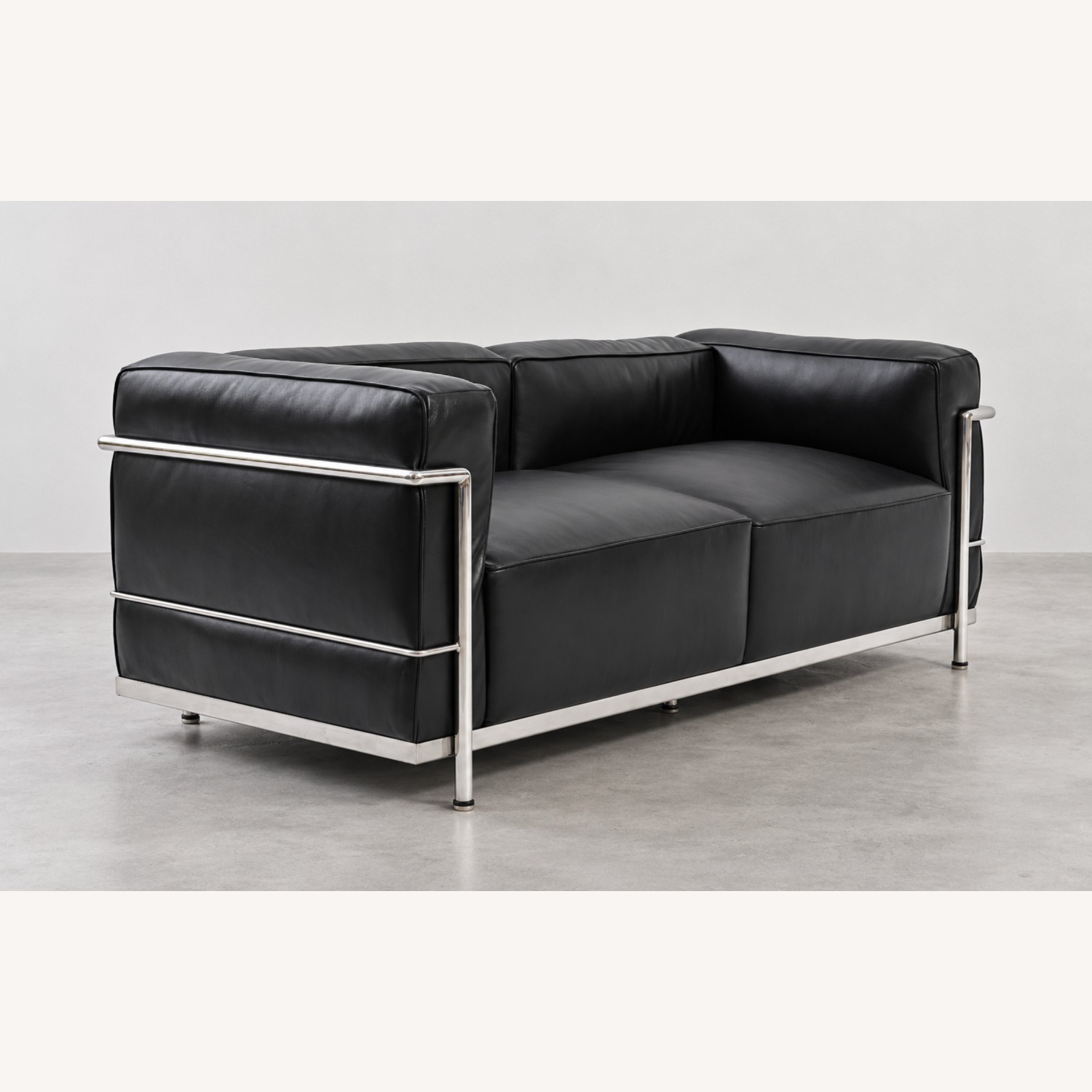 LC3 Leather 2 Seater Sofa Loveseat Black - image-4