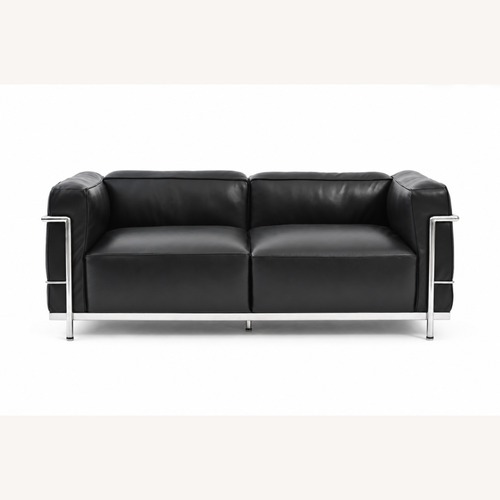 Used LC3 Leather 2 Seater Sofa Loveseat Black for sale on AptDeco