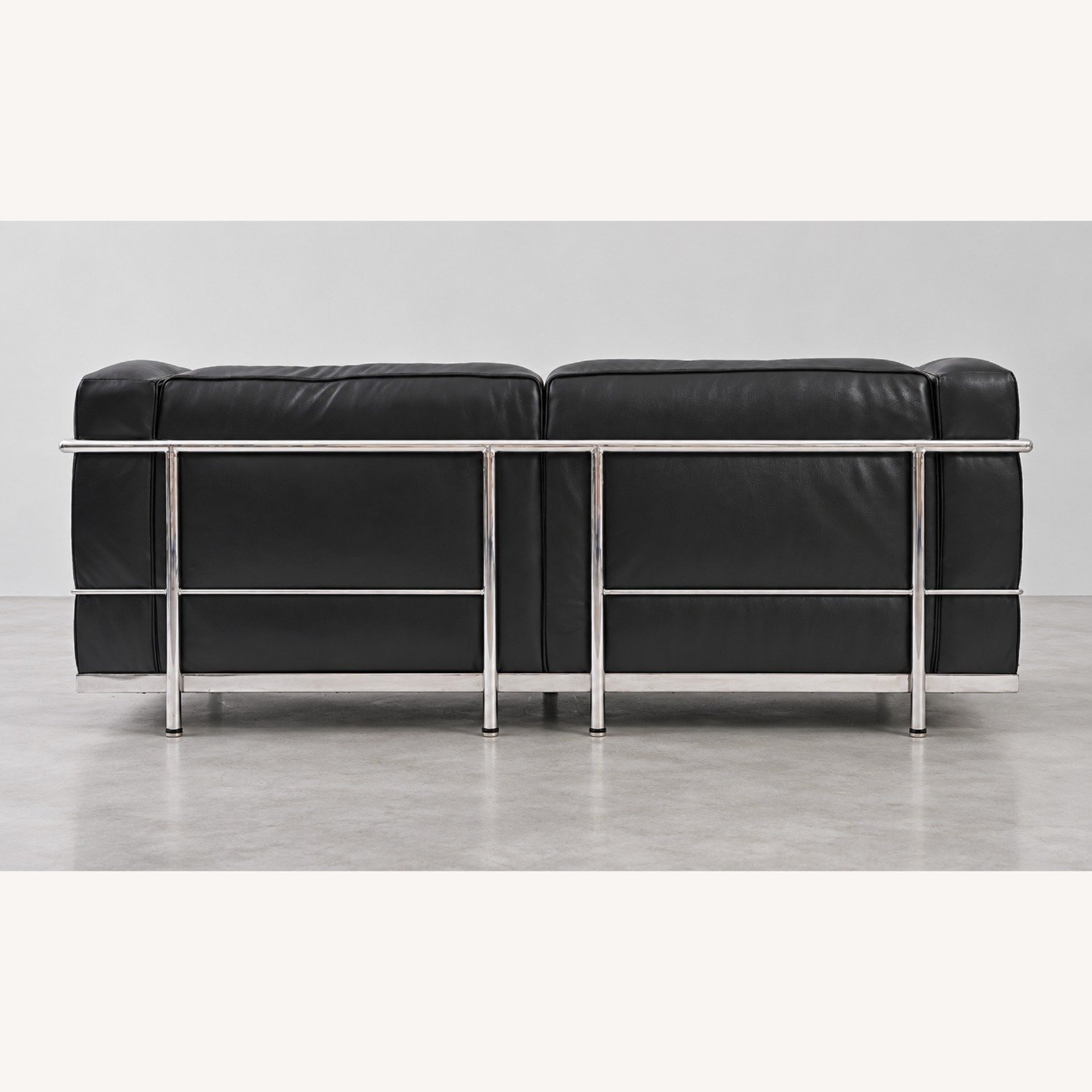 LC3 Leather 2 Seater Sofa Loveseat Black - image-2