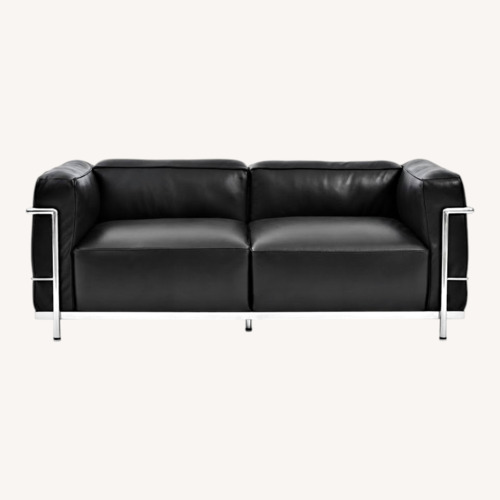 Used LC3 Leather 2 Seater Sofa Loveseat Black for sale on AptDeco