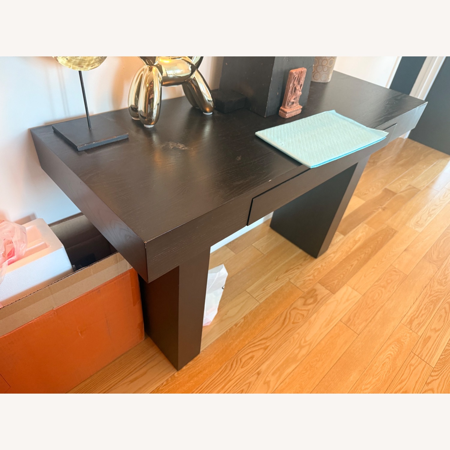 Dark Brown Wood Side Table - image-1