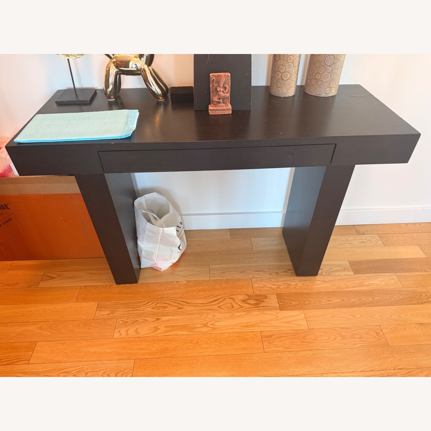 Dark Brown Wood Side Table - image-4
