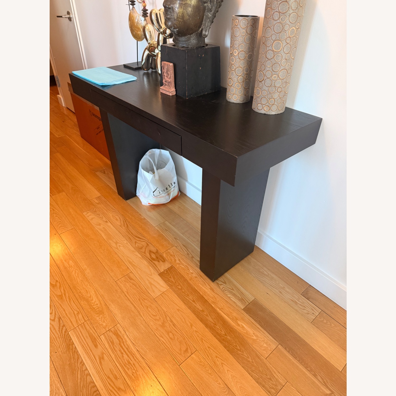 Dark Brown Wood Side Table - image-5