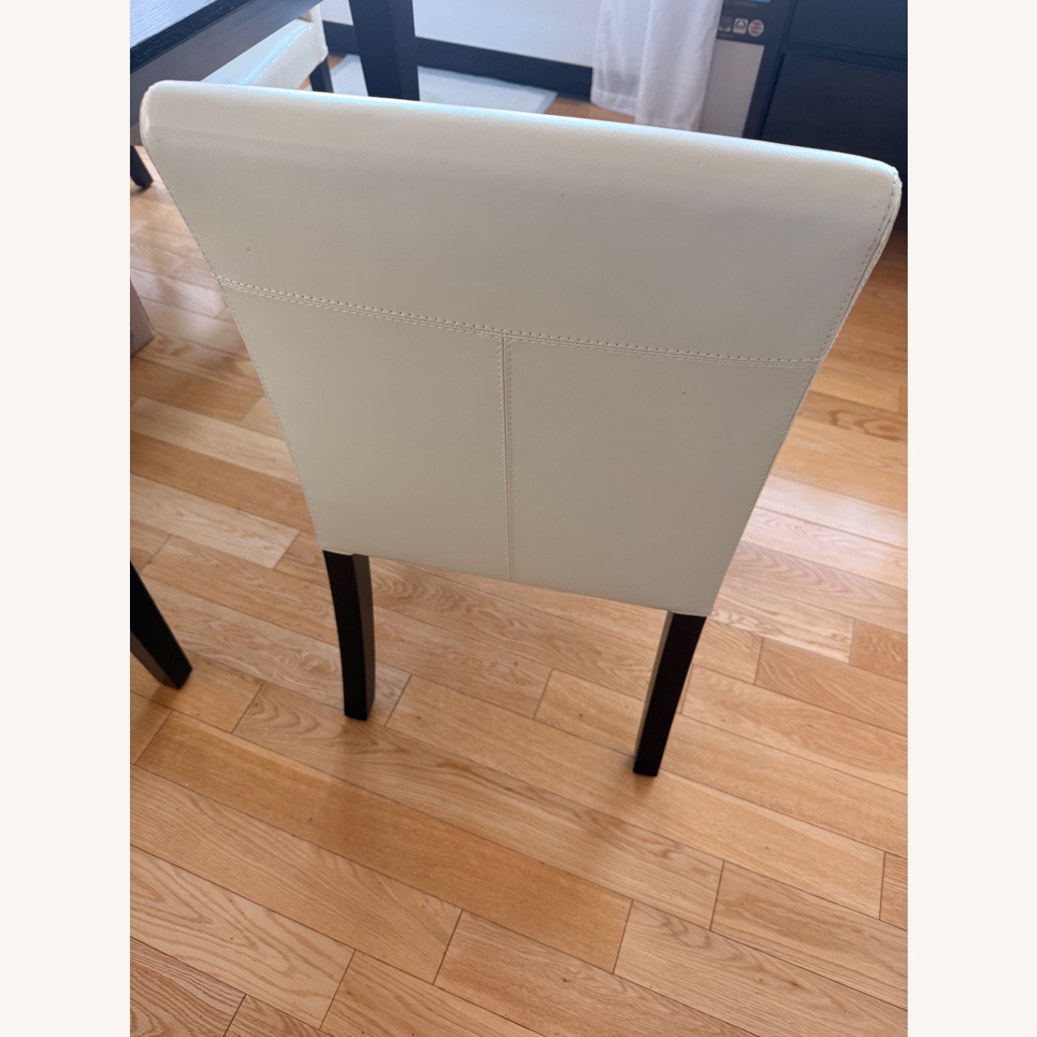 Ivory Leather Dining Chair - image-1