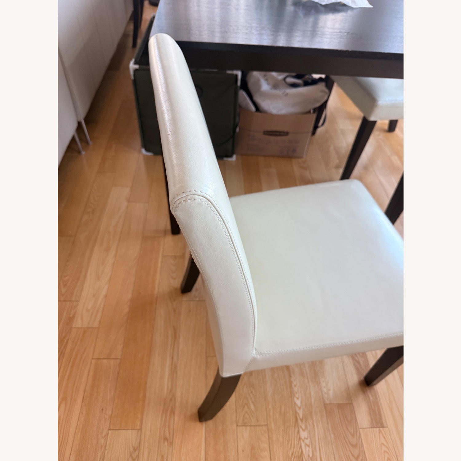Ivory Leather Dining Chair - image-2