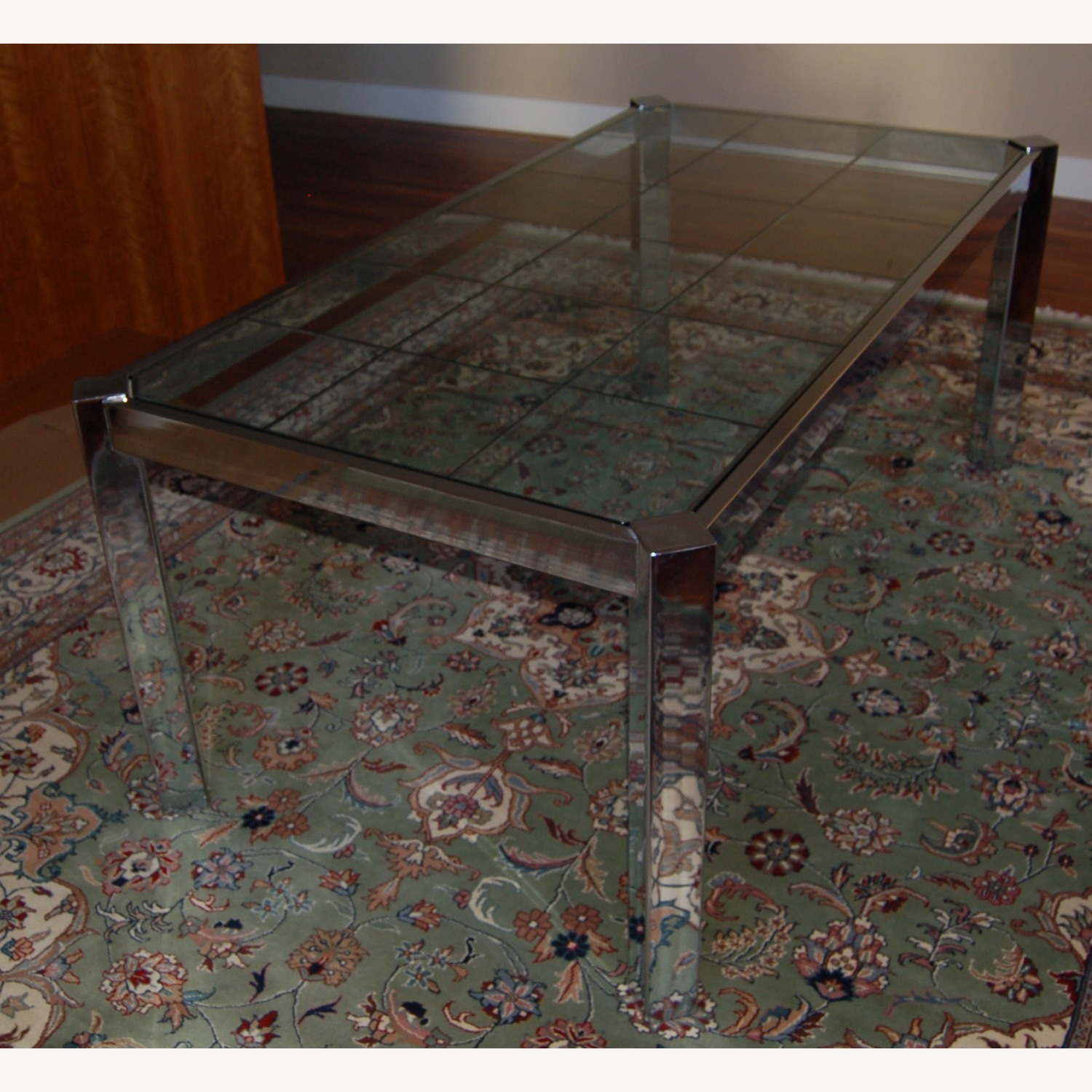 1970s Vintage Dia Chrome/Incised Glass - image-2