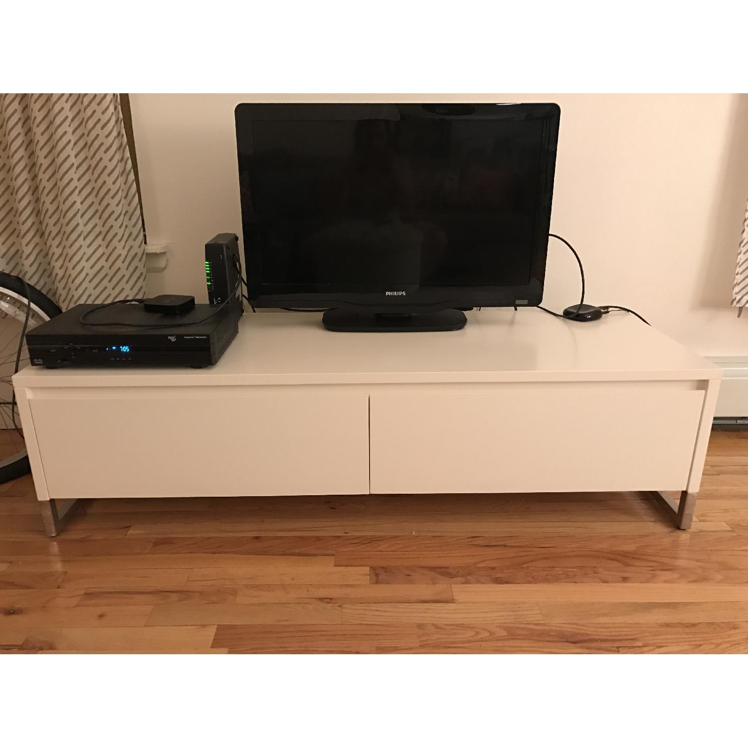 West Elm Hudson Low Media Console in White - image-1