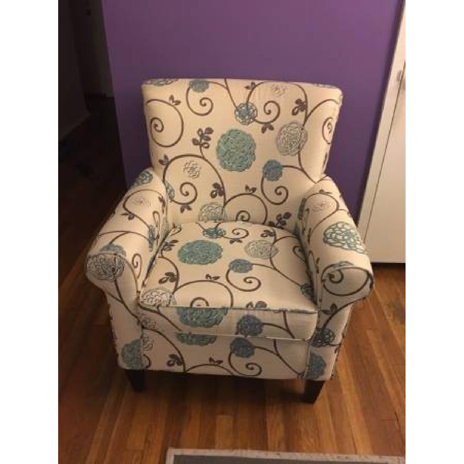 Floral Pattern Arm Chair - image-1