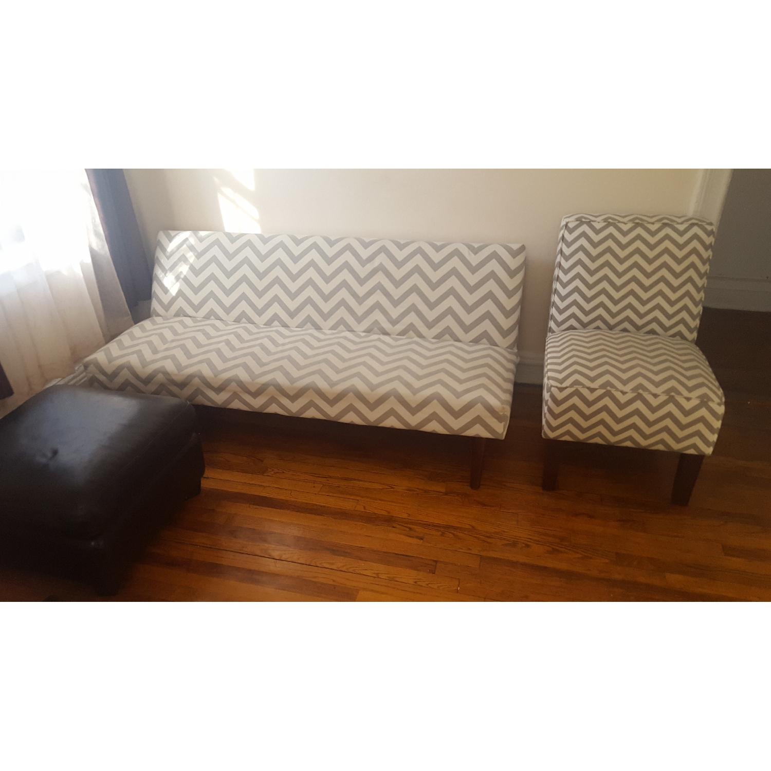 Futon + Chair w/ Ottoman - image-1
