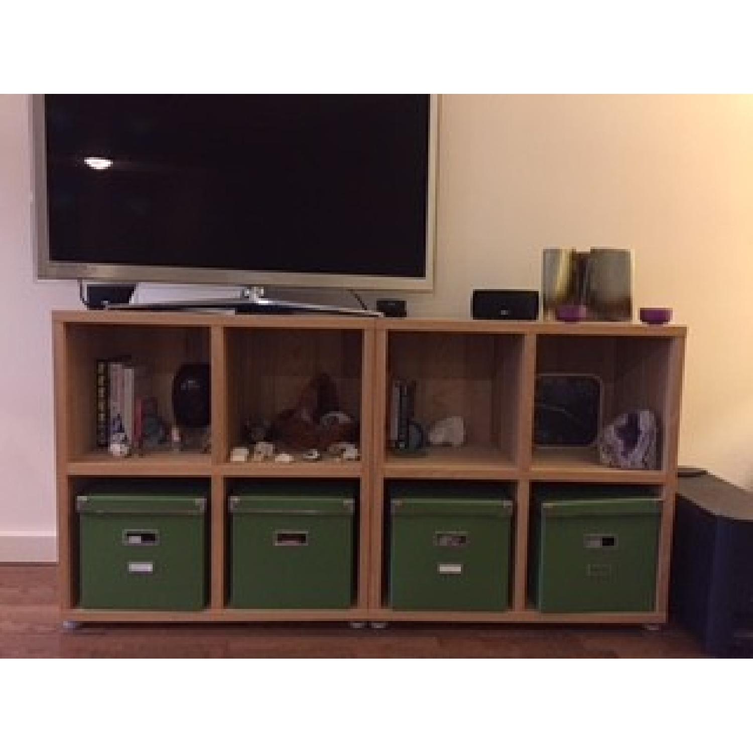 Ikea Wood Grain Veneer Shelving Cubes - image-3