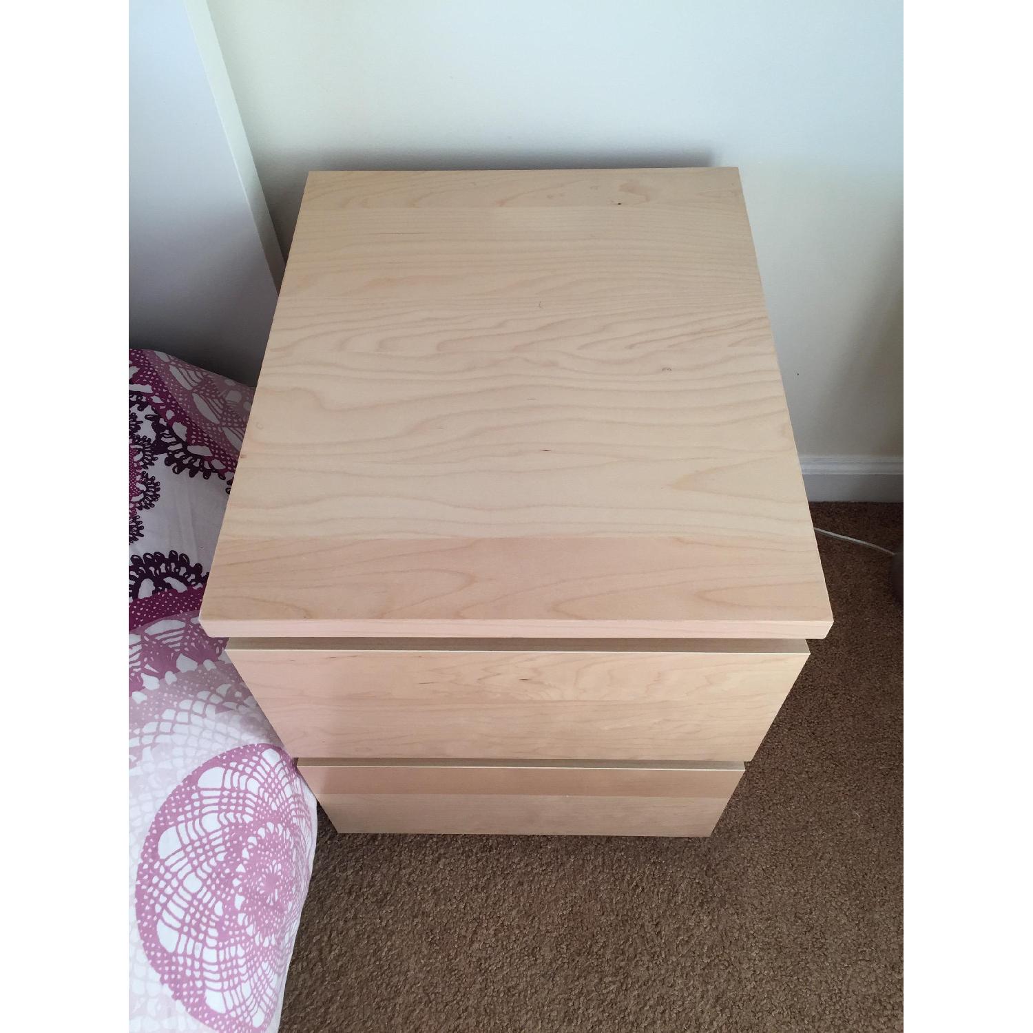 Ikea Malm White Stained Oak Veneer 2 Drawer Chest Aptdeco