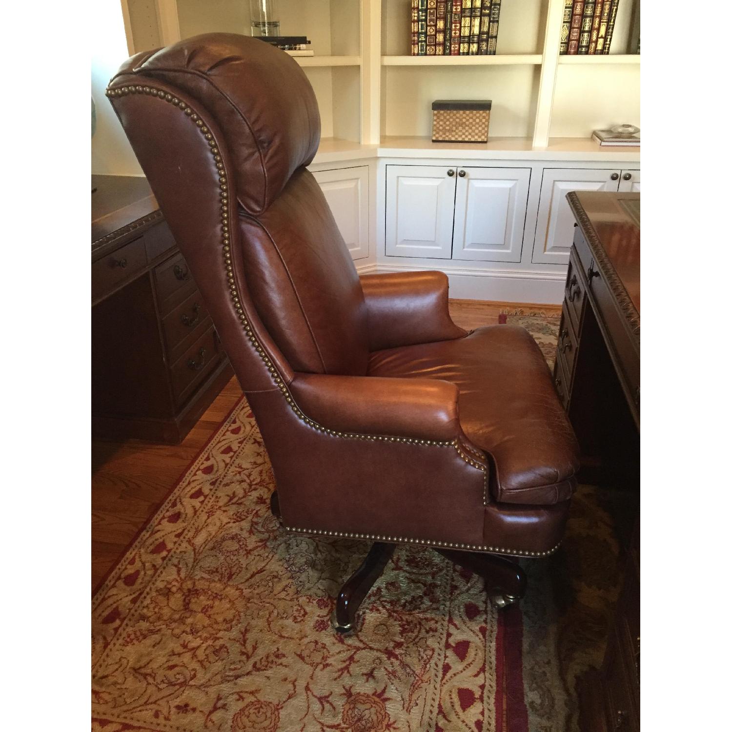 Hancock & Moore Leather Executive Swivel Desk Chair AptDeco