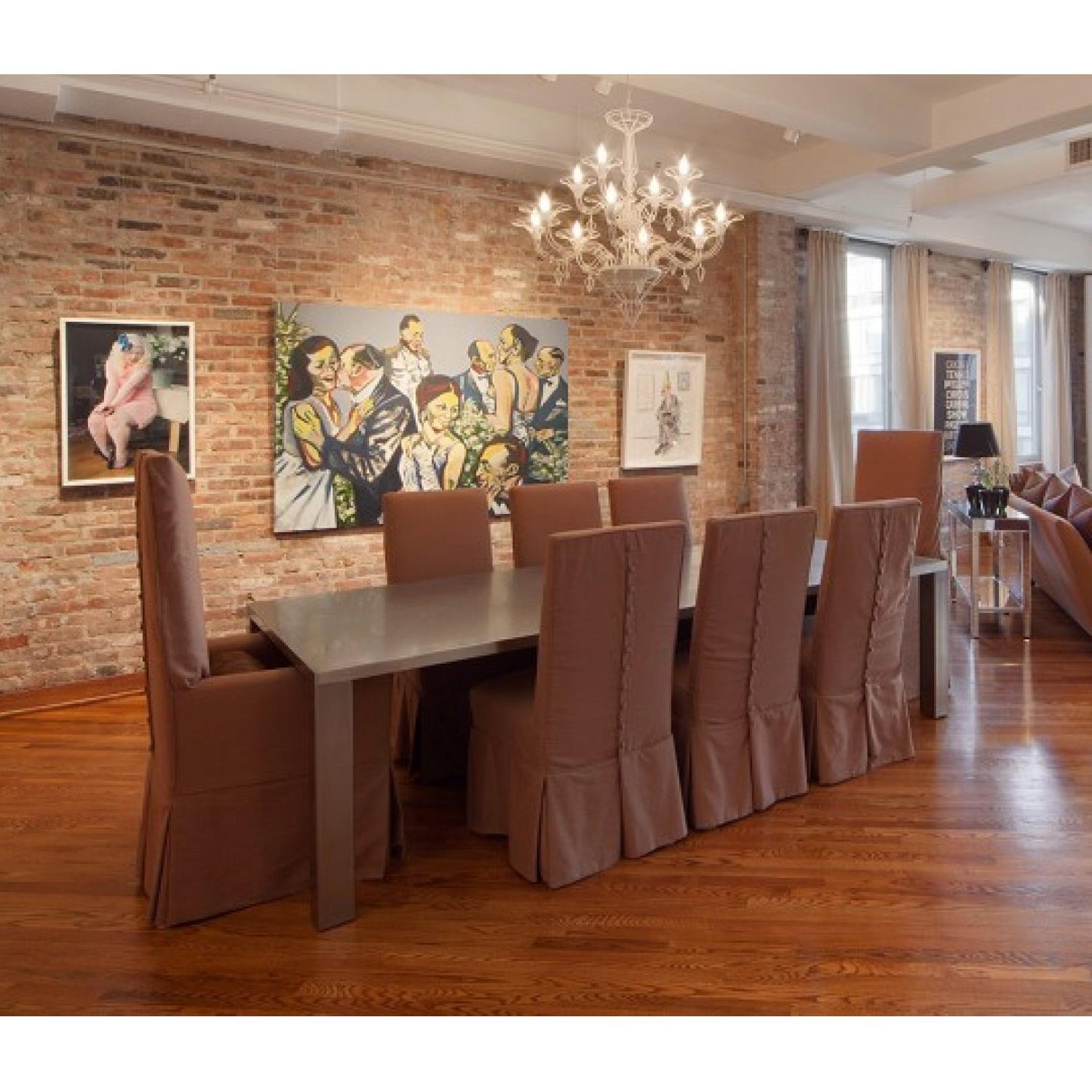 Grange Custom Linen Slipcovered Parsons Chairs - image-0