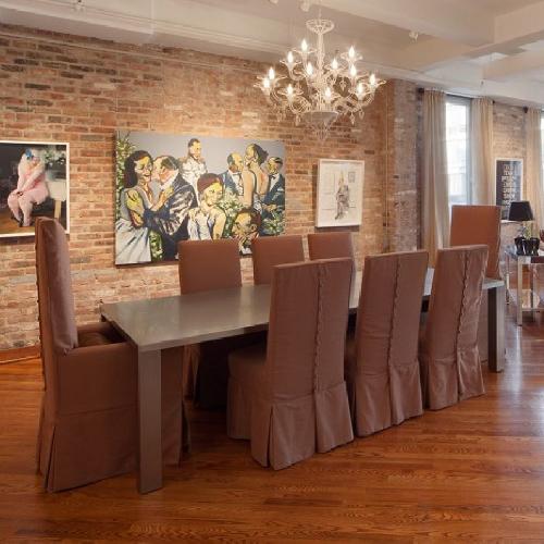 Used Grange Custom Linen Slipcovered Parsons Chairs for sale on AptDeco