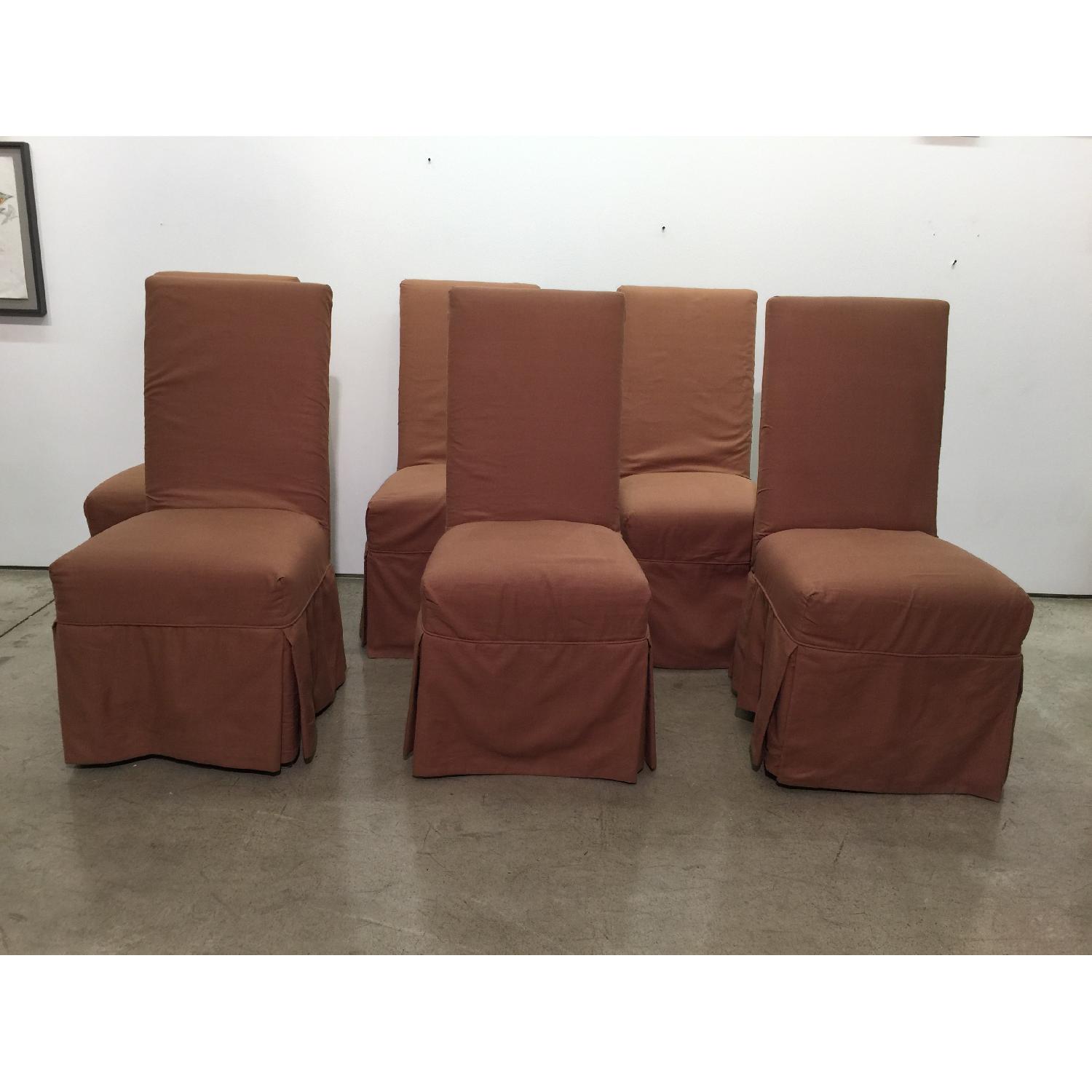 Grange Custom Linen Slipcovered Parsons Chairs - image-2