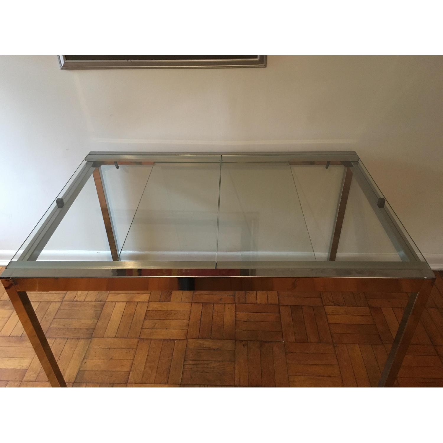 Ikea Glivarp Chrome & Glass Dining Table - AptDeco