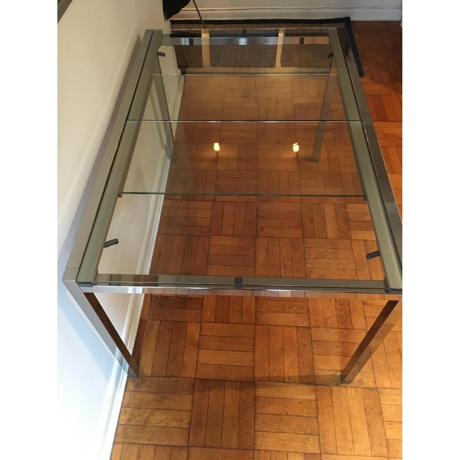 Ikea Glivarp Chrome & Glass Dining Table - AptDeco