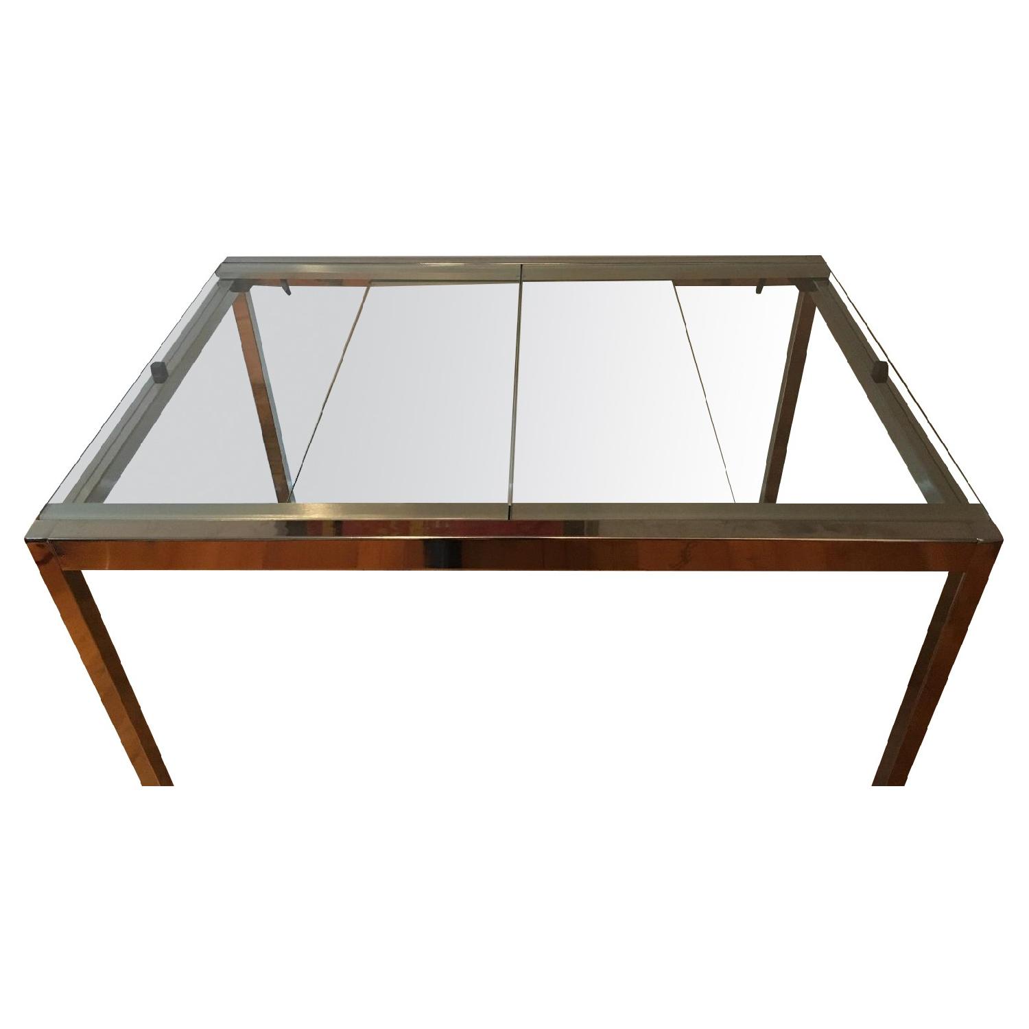 Ikea Glivarp Chrome & Glass Dining Table - AptDeco