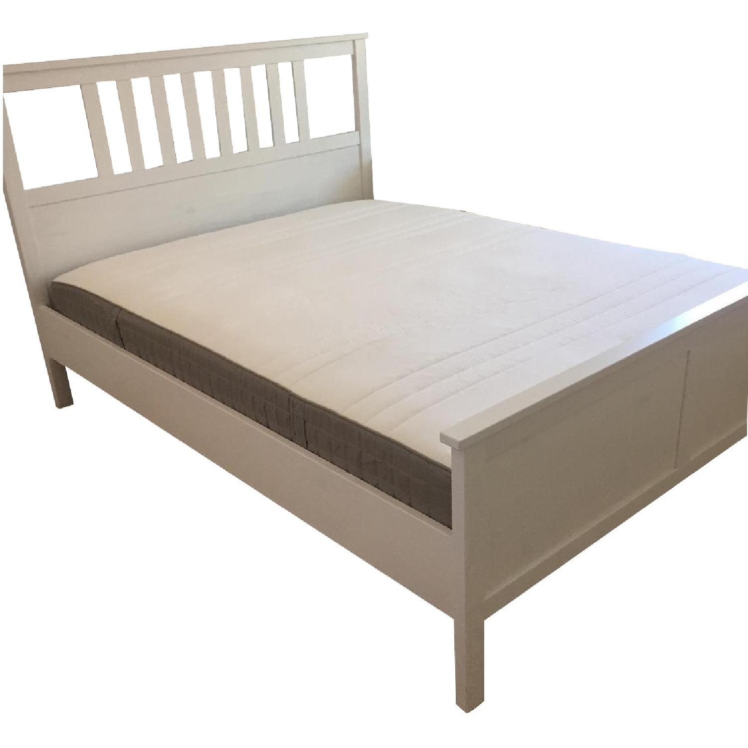 Ikea Hemnes Queen Size Bed Frame + Side Table AptDeco