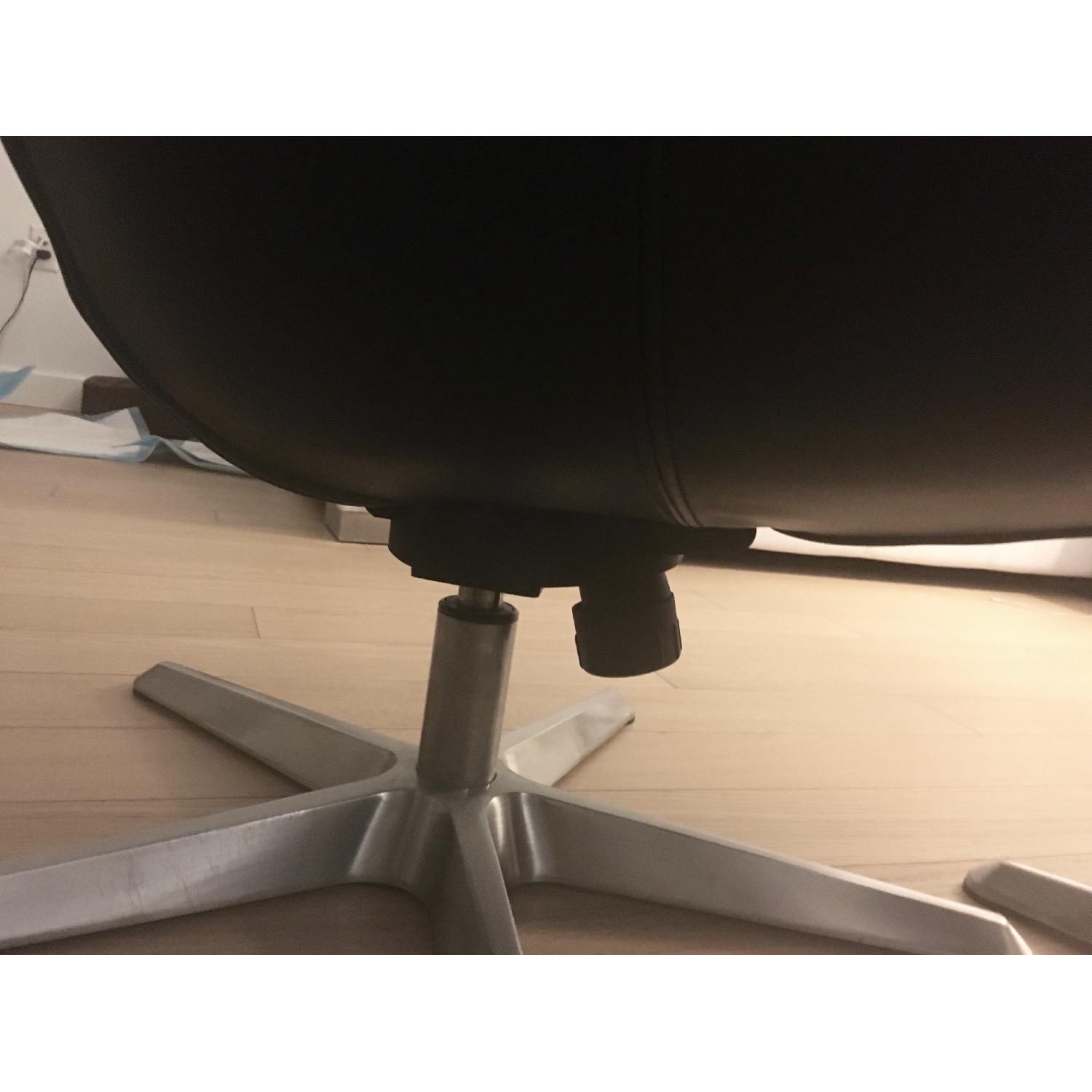 Ikea Arvika Black Leather Armchair & Footstool - image-4