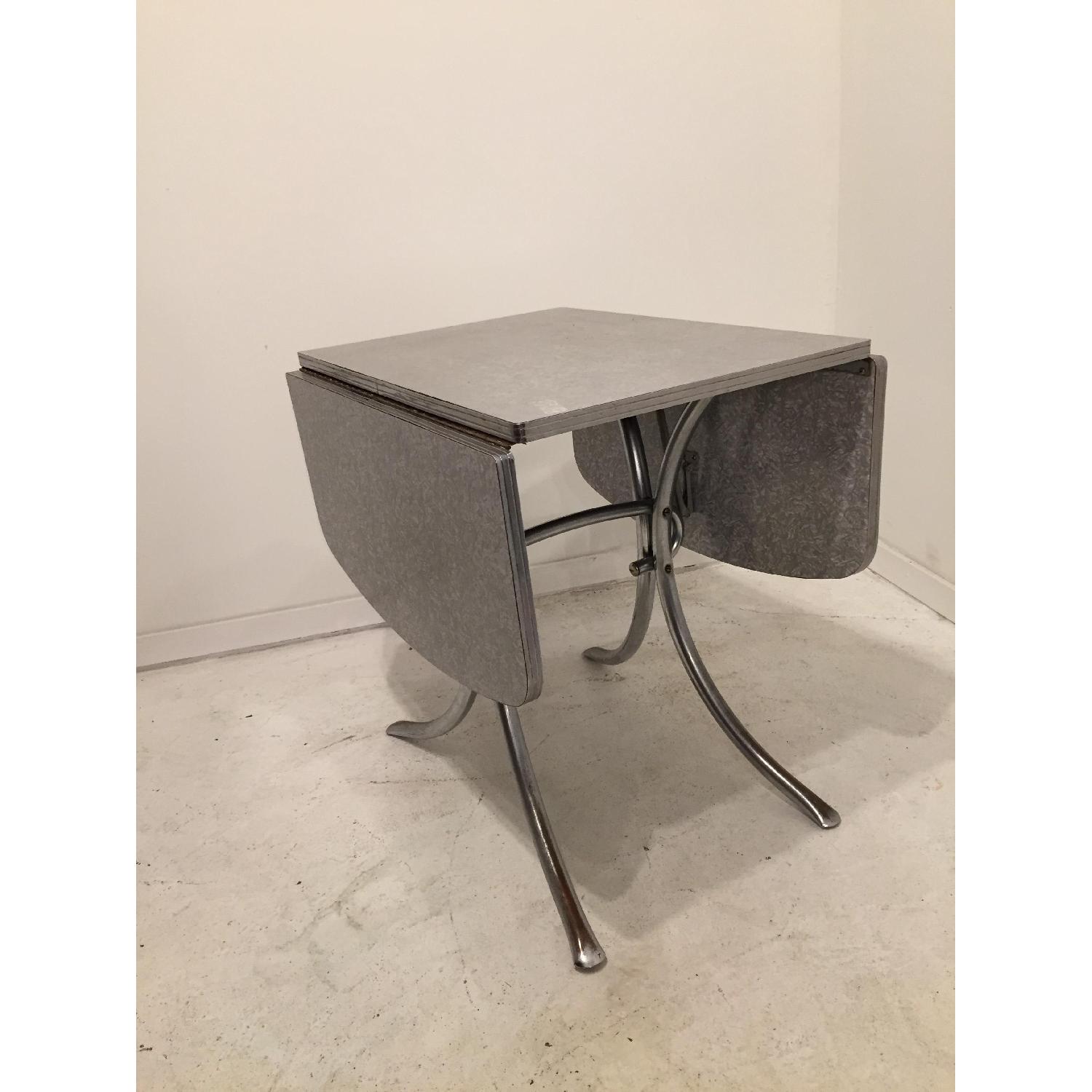 Tubular 1950's Formica Drop-Leaf Dining Table - image-1