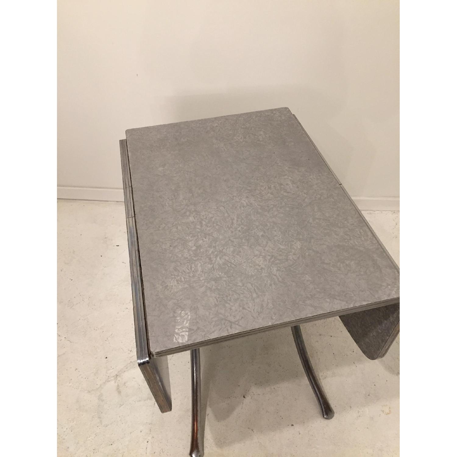 Tubular 1950's Formica Drop-Leaf Dining Table - image-2
